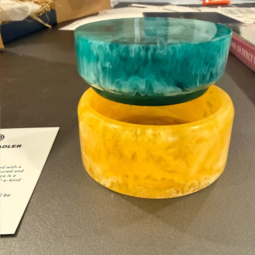 Jonathan Adler Blue and Yellow Como Small Box - Picture 5 of 9